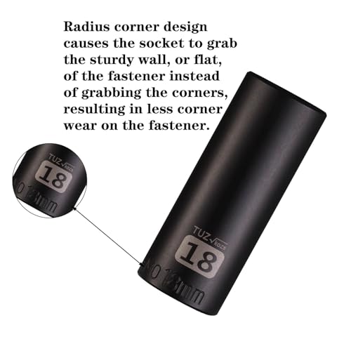 Image of 3 /8 inch Square Drive 18mm Metric Impact Socket,Hex Deep Socket Design,CR-MO Steel for Nut repair for Any Application