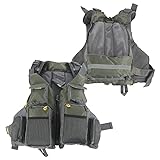 【CHALECO DE GRAN CAPACIDAD】 Diseño de gran capacidad, puede usar múltiples bolsillos para llevar una gran cantidad de equipo de pesca.