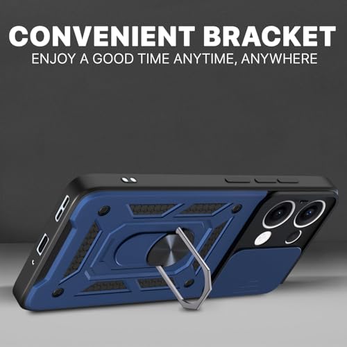 Image of AIBEX Back Cover for Oppo K13 5G | D10 Tough Armor Case | Sliding Camera Shield | 360 Protection | Kickstand Ring Holder | Military-Grade Shockproof Bumper Case