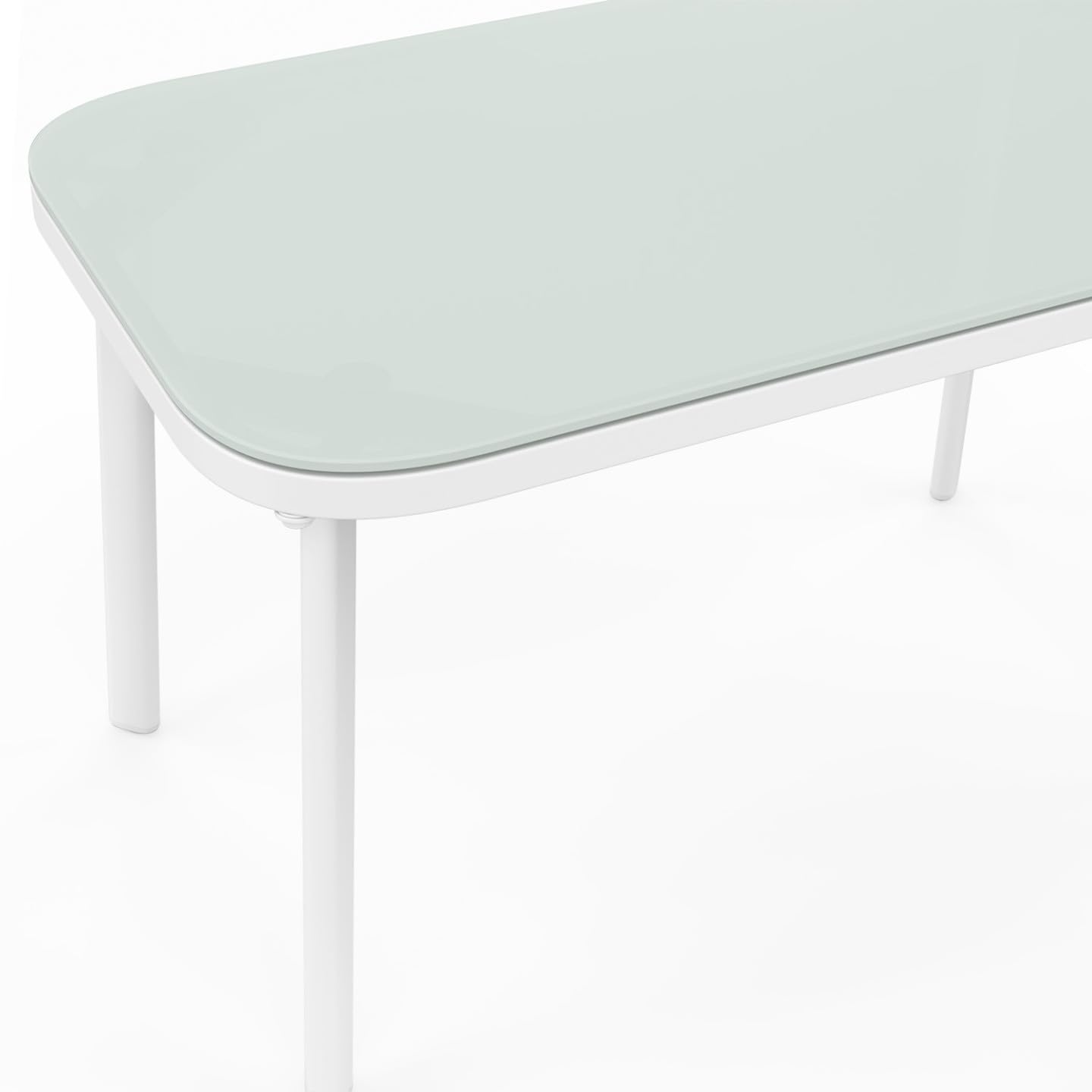 IDMarket - Set di mobili da Giardino Basso a 4 posti TOLEDE con Divano, poltrone e Tavolo in Bianco e Beige