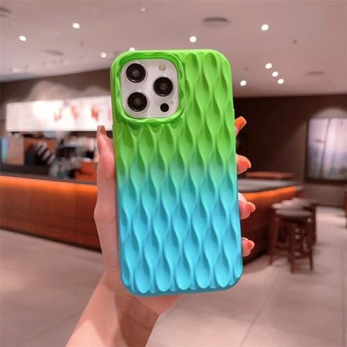 Coque silicone dégradé vert bleu pour iPhone 14 Pro Max et 13 12 11