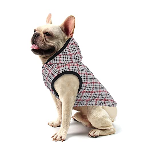 Yaodhaod Dog Winter Coat Cotton Pet Jacket With Hooded Cold Weather Windproof Warm Outdoor Dog Vest Jacket - With Ring Leash For Small Medium Dog Clothes For Everyday Use (Stripe, Large) #TOP29