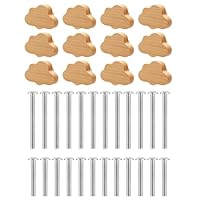 Tagtight 12 Pcs Schrankknöpfe Wolke Design Möbelknöpfe Wolkenförmige Holzgriffe für Kommoden, Boho Schrankknöpfe für Kinderzimmer, Holzschrankgriffe für Schränke und Möbel, Kleiderschrank