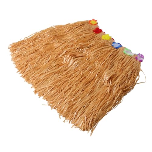 Cabilock Falda de Mesa Hawaiana de Paja para Fiesta Luau Decoración Tropical para Cumpleaños y Reuniones Playa Color Natural y Festiva