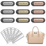 TXIN 9 Pieces Handmade Metal Labels with Shim Oval Shaped Alloy Hand Made Bag Tags for Clothes Jewelry Sewing Accessories DIY Crafts Decoration