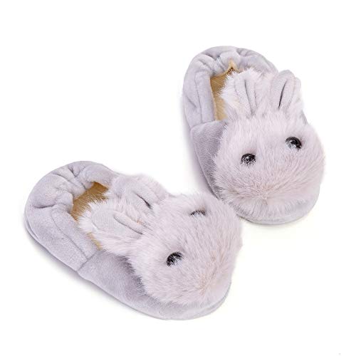Baby Girls Cute Cartoon Warm House Slippers with Non-Slip Rubber Sole - Main Image