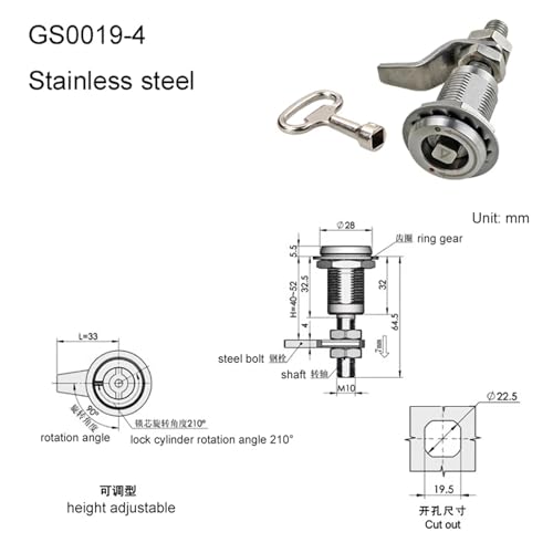Boîte de distribution inox 304 anti-vibration avec serrure à compression de serrage