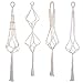 Produktbild JNCH 4er Set Makramee Blumenampel Baumwollseil Hängeampel Blumentopf Pflanzen Halter Aufhänger für Innen Außen Decken Balkone Wanddeko (Blumentopf ist Nicht enthalten)