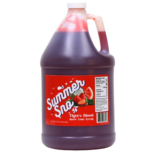 Summer Sno Snow Cone Syrup - Shaved Ice Syrup - Gallon - Made with Real Sugar (Gallon, Tiger's Blood)