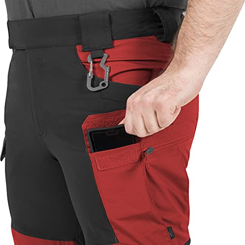 Helikon-Tex HOP Hybrid Outback Tactical Pants - Ripstop Mens Cargo Pants - DuraCanvas VersaStretch - Outdoors, Hiking, Law Enforcement, Work Pants, Crimson Sky/Black Waist 30 Length 36