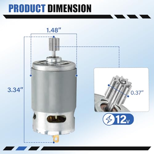 12 Volt Motor for Peg Perego Kids Ride On Car, 12V Gearbox Motor Drive Engine Accessory Replacement for Peg-Perego Ground Force Truck Dual Force Tractor Power Loader Power Pull