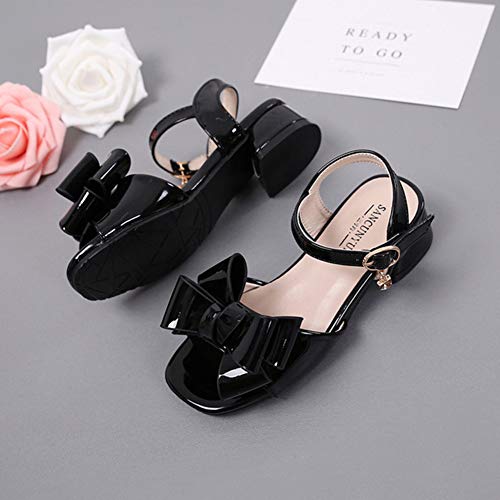 Toddler Little Kid Girl's Wedding Sandals Open Toe Low Heel School Party Princess Dress Shoes with Front Bow2