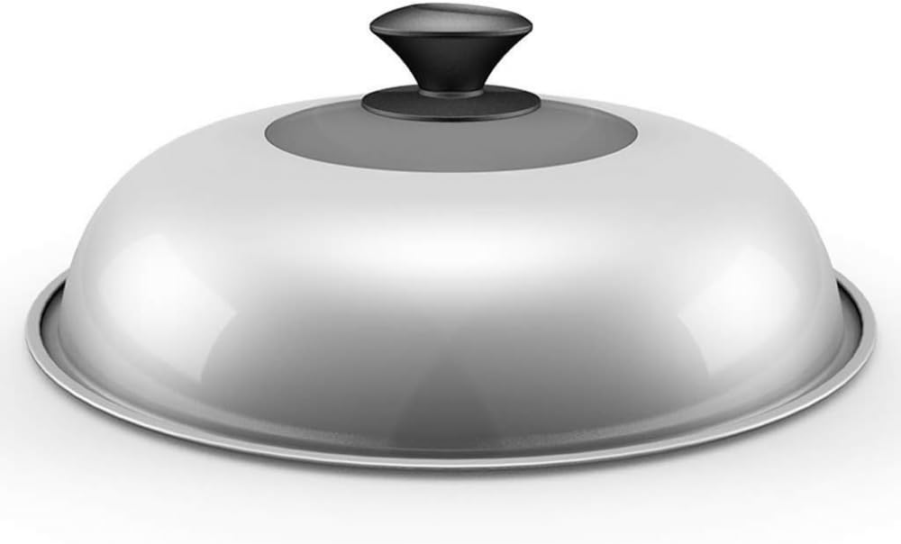 Couvercle rond en verre transparent couvercle en acier inoxydable poêle à frire visible couvercle de cuisine couvercle de cuisine multi-tailles en option ustensiles de cuisine -36 cm
