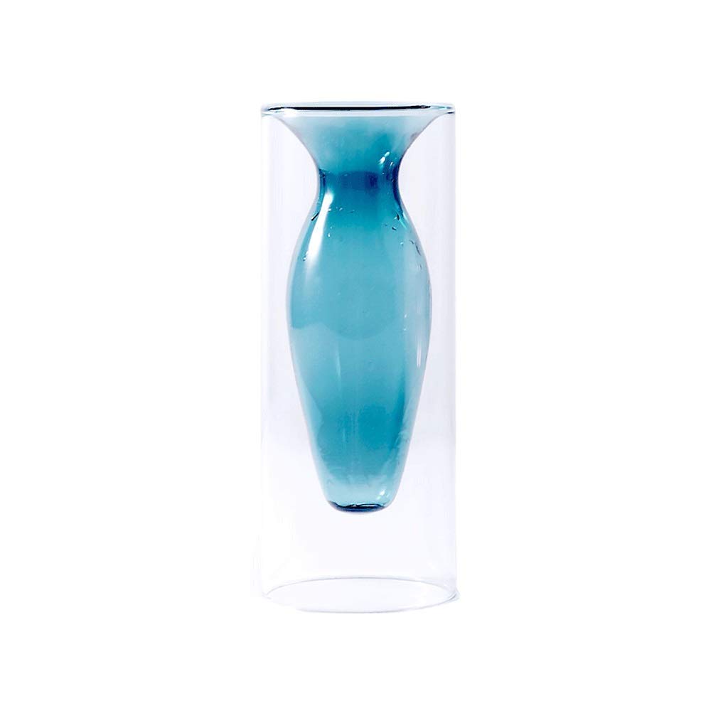 Vase en verre pour fleur artificielle décoration neutre color design bleu