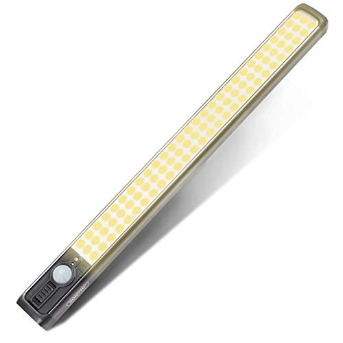 84 LED Closet light Battery Powered Motion sensor Closet light Rechargeable Under cabinet lighting Wireless wardrobe light for Closet Kitchen,4W 2500mAh Warm white closet light bar 3 Mode(ON/OFF/AUTO)