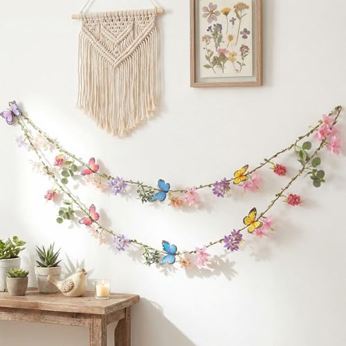 Hahafelt 2 Pcs 6.56 ft Wildflower Garland Banner,Wildflower
