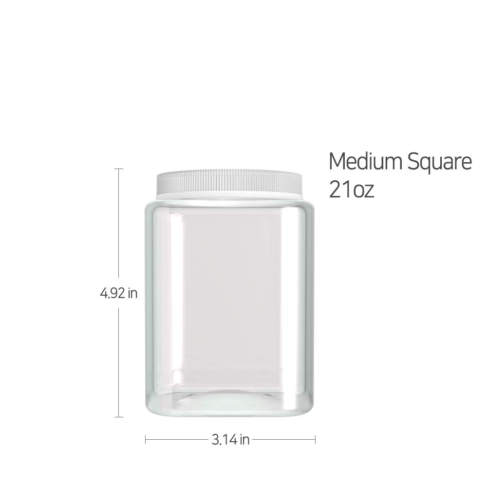 Amazon | Silicook 透明プラスチックジャー 3個セット - 正方形、透明