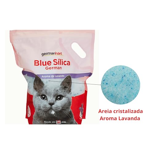Germanhart Areia Higiênica para Gatos com Cristais de Sílica e Cristais Azuis Antiodor, Neutralizant