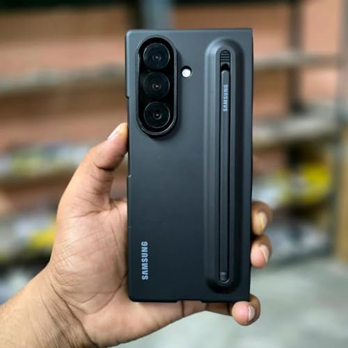 Image of Magnetic Original for Samsung Galaxy Z Fold 7 Case /Cover with S Pen | 360 Full Protection Cover | Slim Matte Hard Back Case | Premium Shockproof Design Durable, Ultraslim (Black)