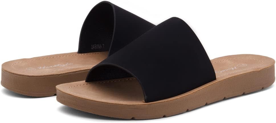Herstyle Women’s Flat Sandals 2025 – Dressy Fashion Slides with Cushioned Footbed | Open Toe, Slip-On Lightweight Sandals for Summer, Beach & Daily Casual Wear 7 Black image 7 of 9 B0934L5NLC