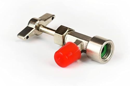 Miniatura 8 de Lu-Hawk Kit de montaje de adaptador R134a con autosellado y válvulas de grifo de un solo uso y herramienta de extracción de núcleo de válvula.