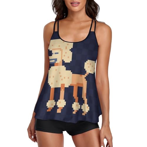 Ensembles bikini avec short de garçon et robe de plage imprimé caniche