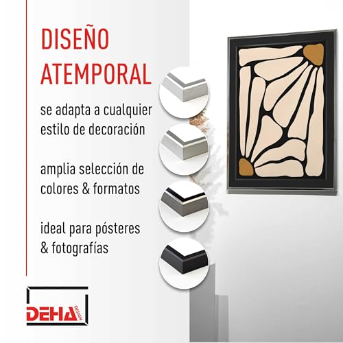 Miniatura 7 de Deha Design Marco De Fotos, 60 X 80 Cm, Aluminio, Plata Brillante, Marco Para Pósterpara Colgaren Formato Vertical Y Apaisado, Vidrio Sintético Irrompible, Boston