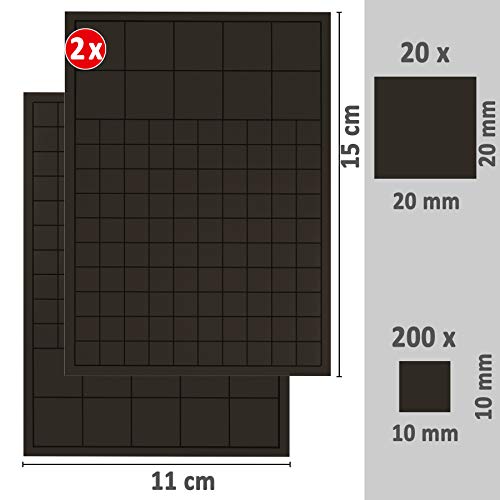 Reorda® Magnetplättchen selbstklebend (220 Stück) | Starker 3M-Kleber ermöglicht ausgezeichnete Klebekraft | Vielseitige Flache Magnete zum basteln & schneiden | Ideal nutzbar für Schule & Büro
