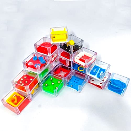 24 pezzi Mini Giochi di Puzzle,Labirinto Cubo 3D,Gioco di abilità,Mini Giochi di Puzzle,Rompicapo Puzzle Gioco di Abilità,Mini Puzzle Palline,Giocattoli Educativi per Adulti e Bambini