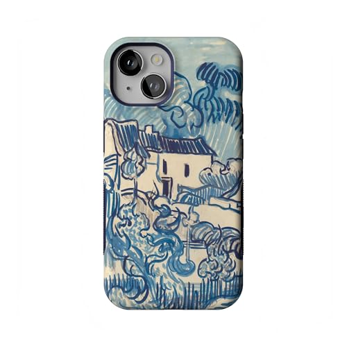 Casely iPhone 14 Case | Van Gogh | Landscape with Houses | Bold Protective Design | Compatible with MagSafe
