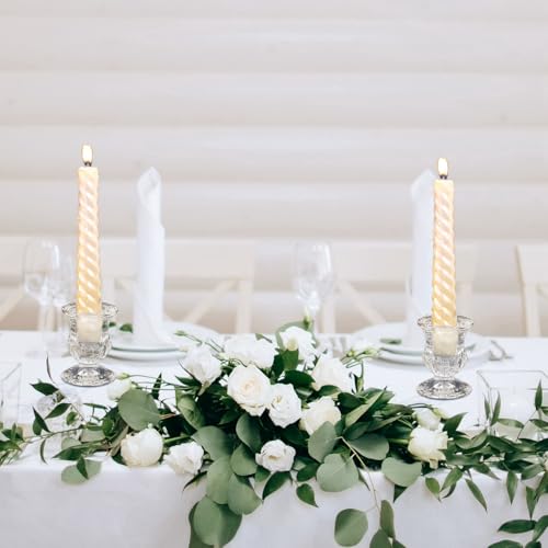 66 Pcs Clear Glass Candlestick Holders Taper Candle Holder Bulk 2.5 Inch Candle Stick Holder for Table Centerpiece Mantel Wedding Housewarming Gift Rustic Vintage Valentines Dinning Decoration (Clear) by Foaincore - Image 6
