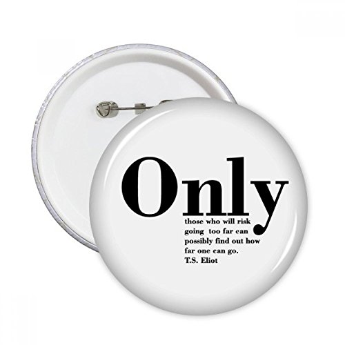 Pins badge rond T.S. Eliot pour vêtement et décoration personnalisée, lot de 5, multicolore XL