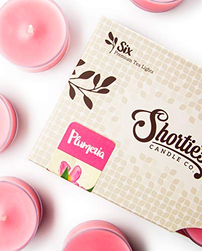 Pure Plumeria Premium Tealight Candles - 6 Pink Highly Scented Tea Lights - Beautiful Candlelight - Made In The Usa - Flower & Floral Collection #TOP3
