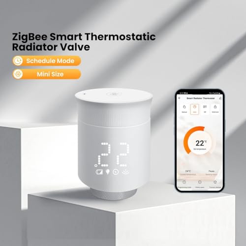 Thermostat de radiateur intelligent avec vanne de contrôle programmable TRV