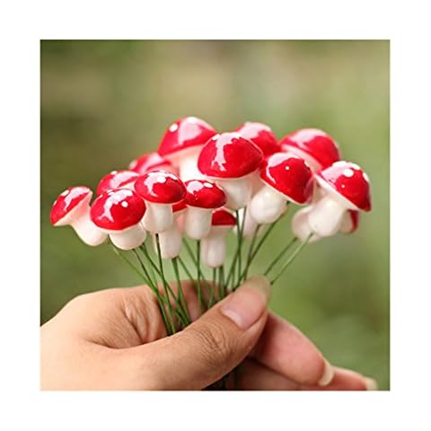 UTENEW Cute Resin Craft Decoration Mushroom Fairy Garden Miniatures Accessories Cover