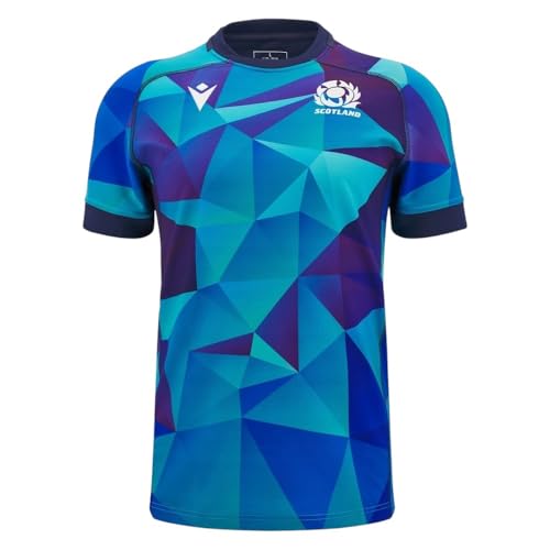 Image of Macron Scotland Rugby Adult Training T-Shirt, Blue, XL