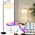 Battery Operated Cordless Lamp with Remote Control - Dimmable Modern Tall Standing Lamp with Linen Shade - 3 Color Temperatures LED Bulb Included