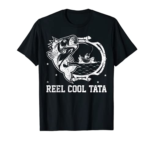 Funny Reel Cool Tata Fisherman Retro Fishing T-Shirt