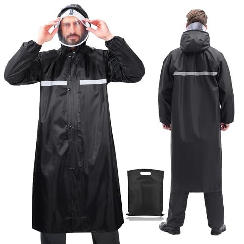 Opiniones y reviews de Impermeable Negro para comprar online. 47 FUWEN Impermeable Reflectante, Impermeable para Lluvia, Impermeables para Hombres y Mujeres Adultos, Poncho para Lluvia Impermeable de Emergencia con Capucha, Chubasqueros para...