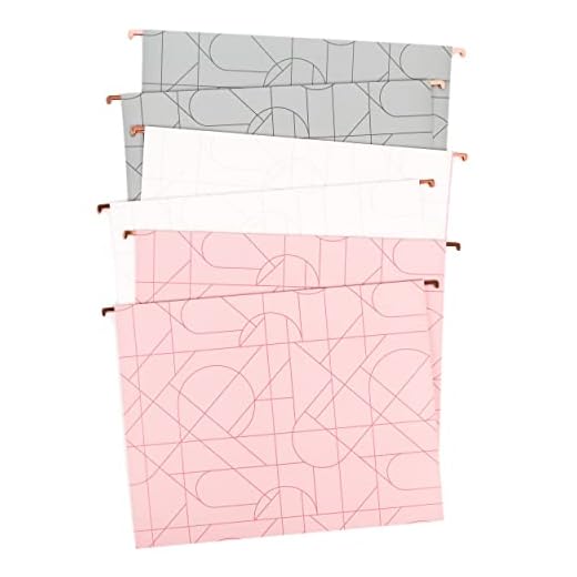 U Brands Modern Pretty Fashion Hanging File Folders, Letter Size, Assorted Colors, 12 Pack