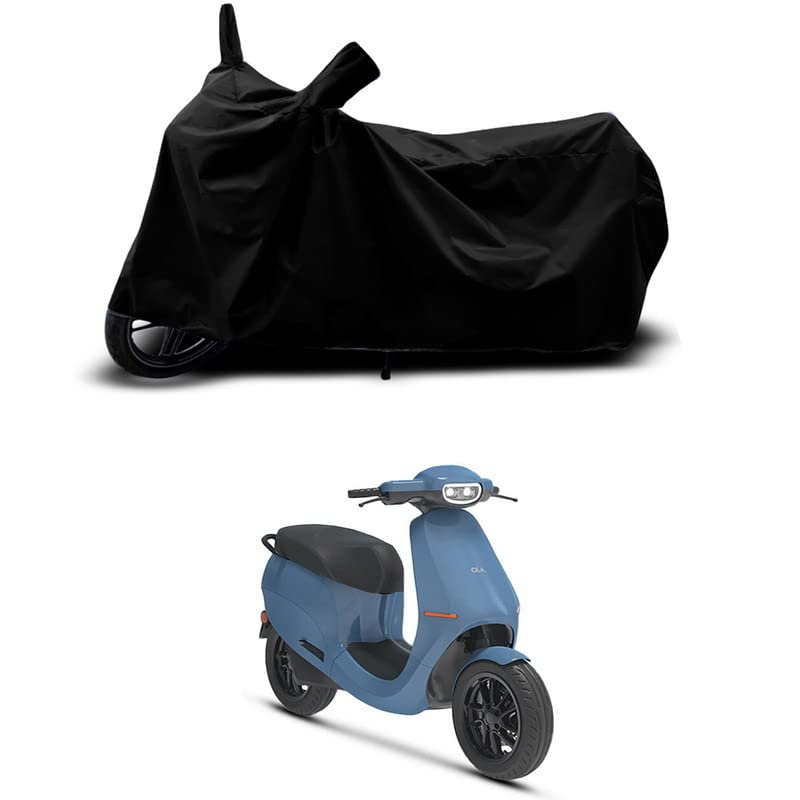 Image of 100% Scratchproof /UV-Rays /Heat Protection /Birds Dropping /Water Resistant /Dust Proof /Waterproof /Full Bike Scooty Two Wheeler Body Cover Compatible for Ola S1 All Varients[Black]