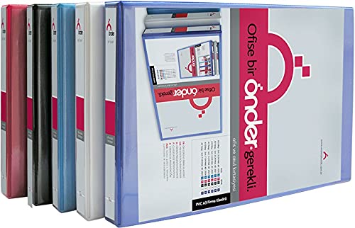 Leading Cartella di Presentazione 4 Anelli 50MM A3 Orizzontale Bianco 2023-5