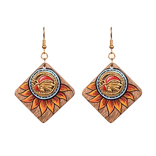 Image of Handcrafted Tribal Wooden Earrings Collection for Women - Butterfly, Princess & Modern Geometric Statement Designs