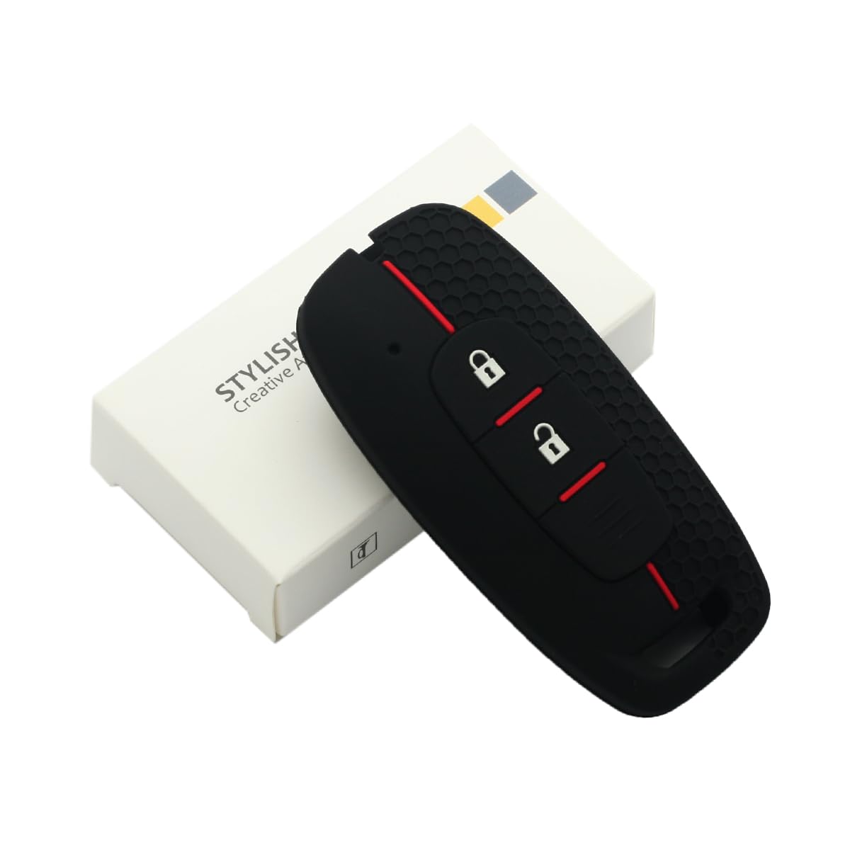 Silikonowy pokrowiec ochronny pokrowiec uchwyt skóra kurtka kompatybilna z NISSAN 2 przyciski Smart Remote Key Fob CV9508 czarny
