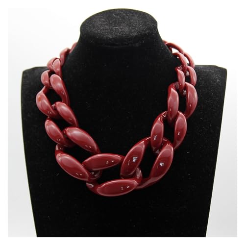 Collar de eslabones de serpiente en resina con hebilla maxi retro 4