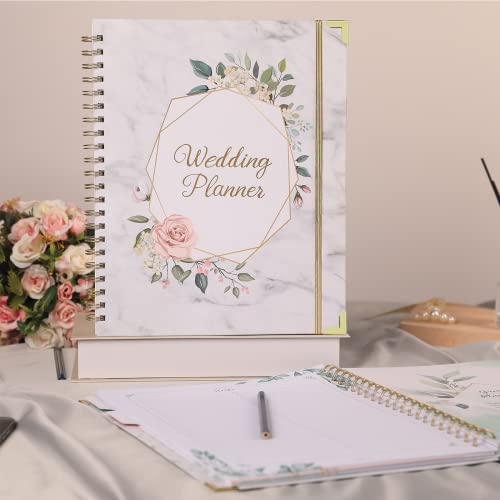 Planner de casamento – Livro de planejador de casamento e organizador para a noiva com 5 seções de a