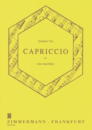 Capriccio: 9 flutes (1 Piccolo/7 flutes/1 altoflute in G). Partition et parties.