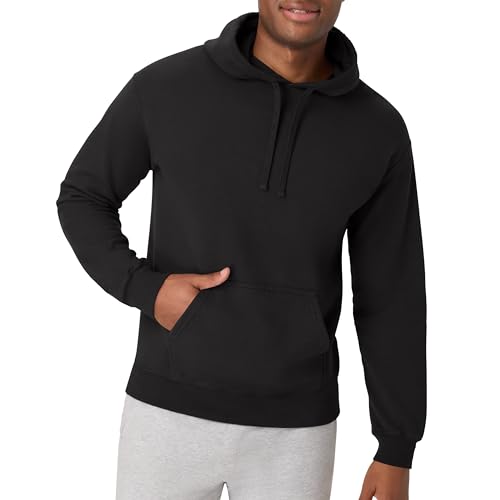 Hanes Men's Comfortwash Garment Dyed Hoodie Sweatshirt, Black, X Large