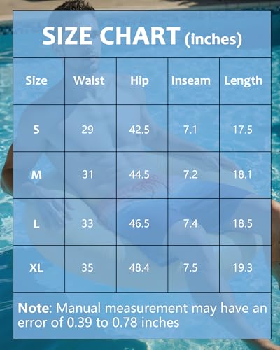 Image of Justay Mens Swim Trunks with Compression Liner 2 in 1 Quick Dry Board Shorts 7 Inch Bathing Suit Swimming Trunks for Men