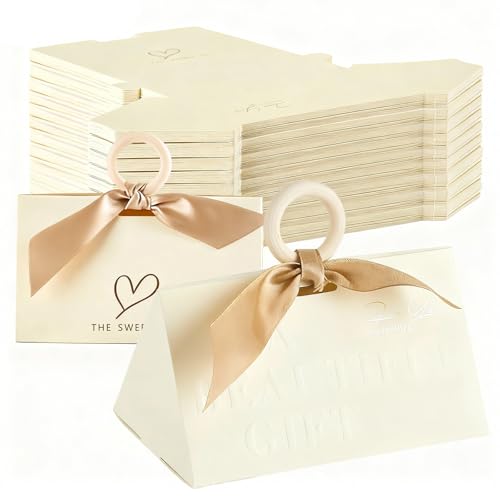 30 Stück Geschenkboxen für Hochzeit & Party Kleine Pralinenschachteln zum Selbstfalten Mini Geschenkschachteln für Geburtstag Taufe Babyparty Weihnachten Wiederverwendbare.
